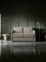 Jay-Be Brushed Twill Smoke Grey Slim 2 Seater Sofa Bed - Image 1 of 6