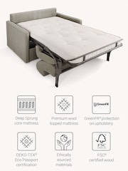 Jay-Be Brushed Twill Smoke Grey Slim 2 Seater Sofa Bed - Image 3 of 6