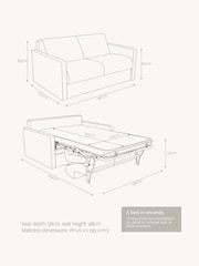Jay-Be Brushed Twill Smoke Grey Slim 2 Seater Sofa Bed - Image 6 of 6