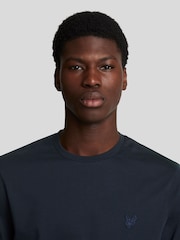 Lyle & Scott Navy Blue Tonal Eagle 100% Cotton T-Shirt - Image 3 of 5