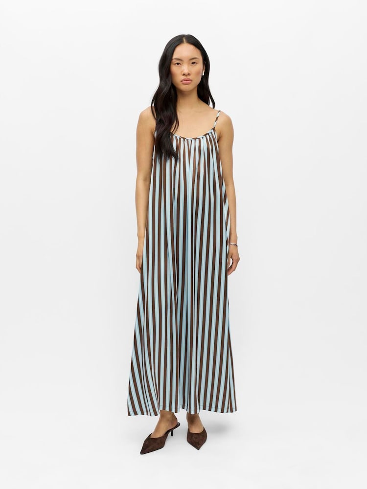 OBJECT Brown Stripe Midi Dress - Image 2 of 4