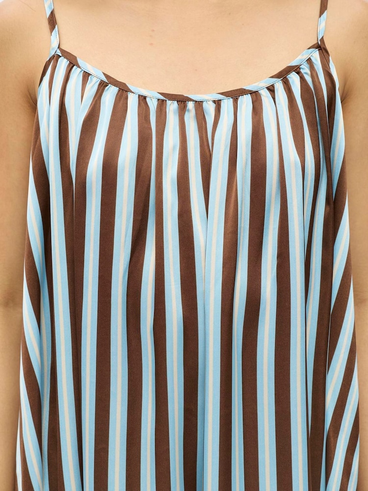 OBJECT Brown Stripe Midi Dress - Image 4 of 4