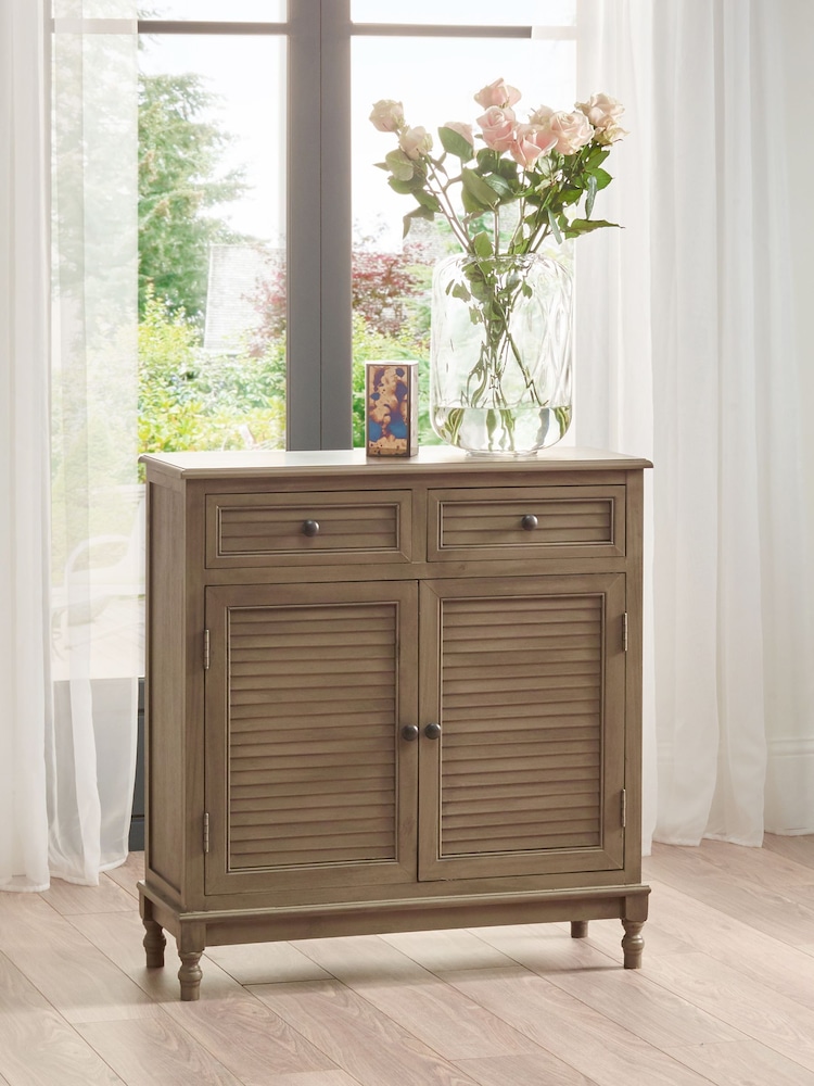 Pacific Taupe Brown Ashwell Pine Wood 2 Drawer 2 Door Unit - Image 1 of 2
