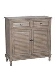 Pacific Taupe Brown Ashwell Pine Wood 2 Drawer 2 Door Unit - Image 2 of 2