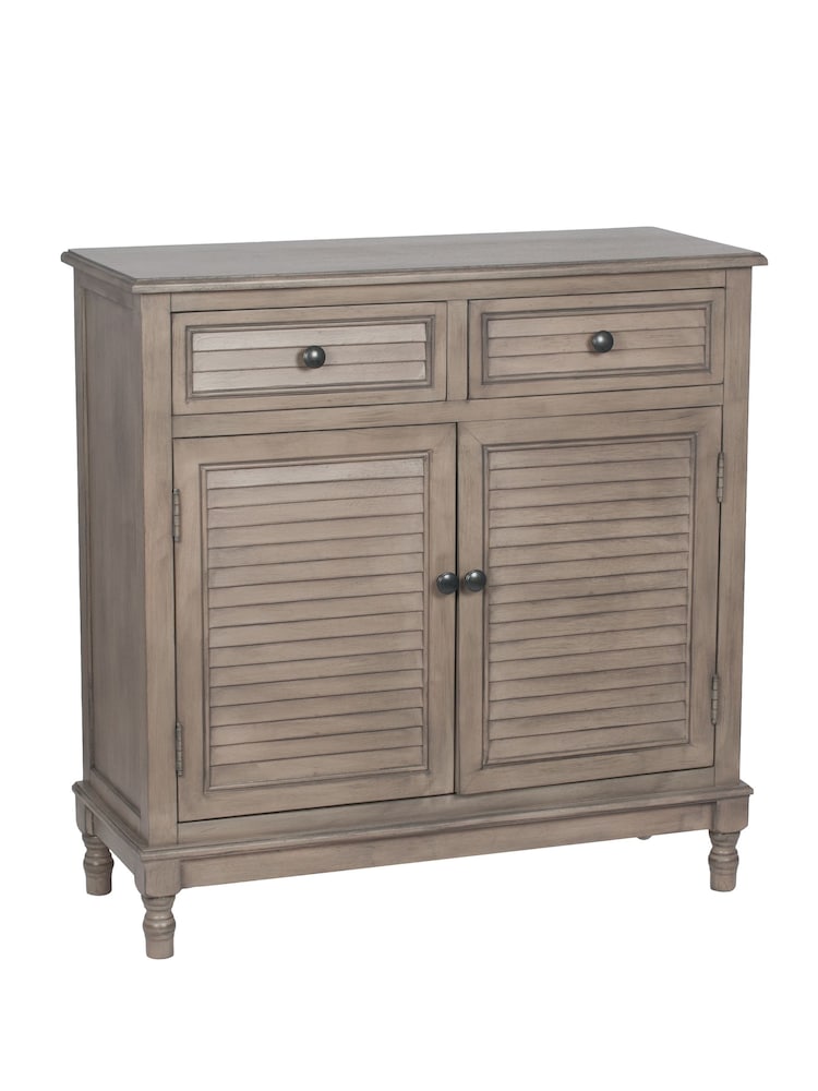 Pacific Taupe Brown Ashwell Pine Wood 2 Drawer 2 Door Unit - Image 2 of 2