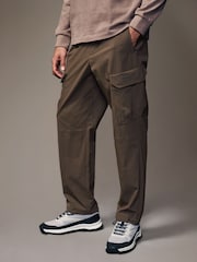 Chocolate Brown Regular Fit Ripstop Tech Cargo Trousers - Image 1 of 14