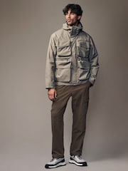 Chocolate Brown Regular Fit Ripstop Tech Cargo Trousers - Image 2 of 14