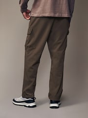 Chocolate Brown Regular Fit Ripstop Tech Cargo Trousers - Image 3 of 14