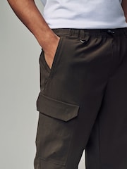 Chocolate Brown Regular Fit Ripstop Tech Cargo Trousers - Image 6 of 14