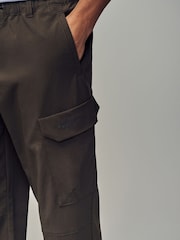 Chocolate Brown Regular Fit Ripstop Tech Cargo Trousers - Image 7 of 14