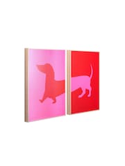 pt, Set of 2 Pink/Red Dachshund Wall Art Set - Image 2 of 3