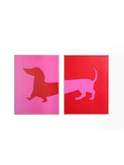 pt, Set of 2 Pink/Red Dachshund Wall Art Set - Image 3 of 3