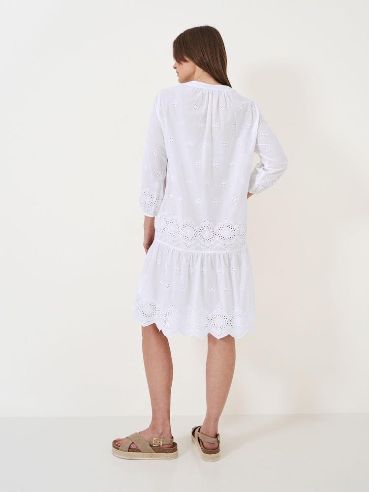 Crew Clothing White 100% Cotton Beach Crinkle Shirt Dress - Image 2 of 5