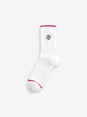 White/Red England Football Ribbed Sport Ankle Socks 3 Pack - Image 2 of 4