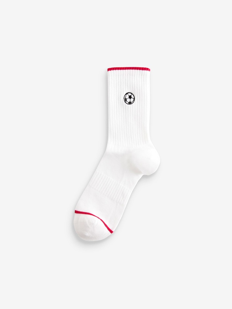 White/Red England Football Ribbed Sport Ankle Socks 3 Pack - Image 2 of 4