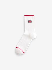 White/Red England Football Ribbed Sport Ankle Socks 3 Pack - Image 3 of 4