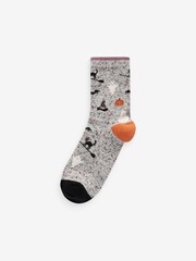 House Scene Halloween Ankle Socks 4 Pack - Image 3 of 6