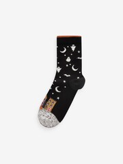 House Scene Halloween Ankle Socks 4 Pack - Image 4 of 6