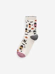 House Scene Halloween Ankle Socks 4 Pack - Image 5 of 6