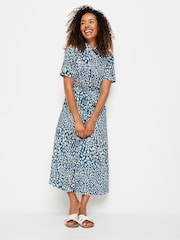 M&Co White Abstract Print Collared Midaxi Dress - Image 1 of 5