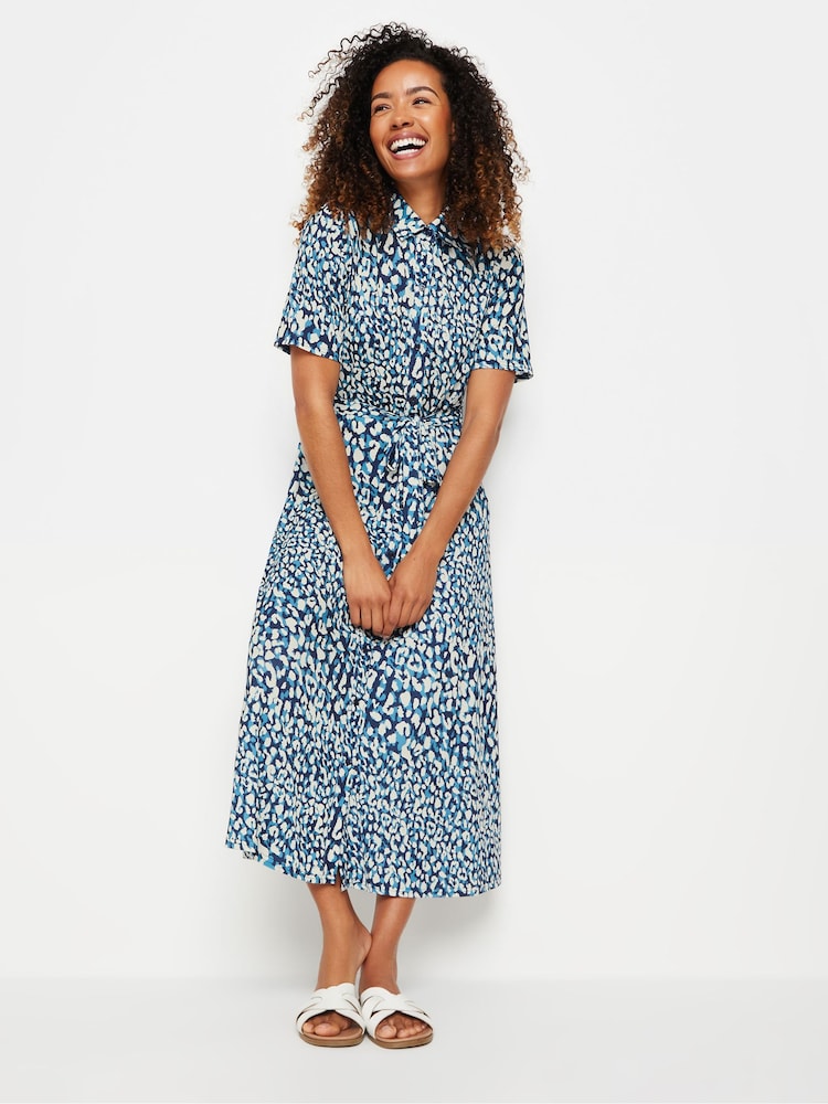 M&Co White Abstract Print Collared Midaxi Dress - Image 1 of 5