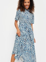 M&Co White Abstract Print Collared Midaxi Dress - Image 4 of 5