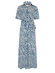 M&Co White Abstract Print Collared Midaxi Dress - Image 5 of 5