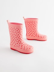 Pink Heart Print Wellies - Image 1 of 5