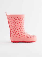 Pink Heart Print Wellies - Image 2 of 5