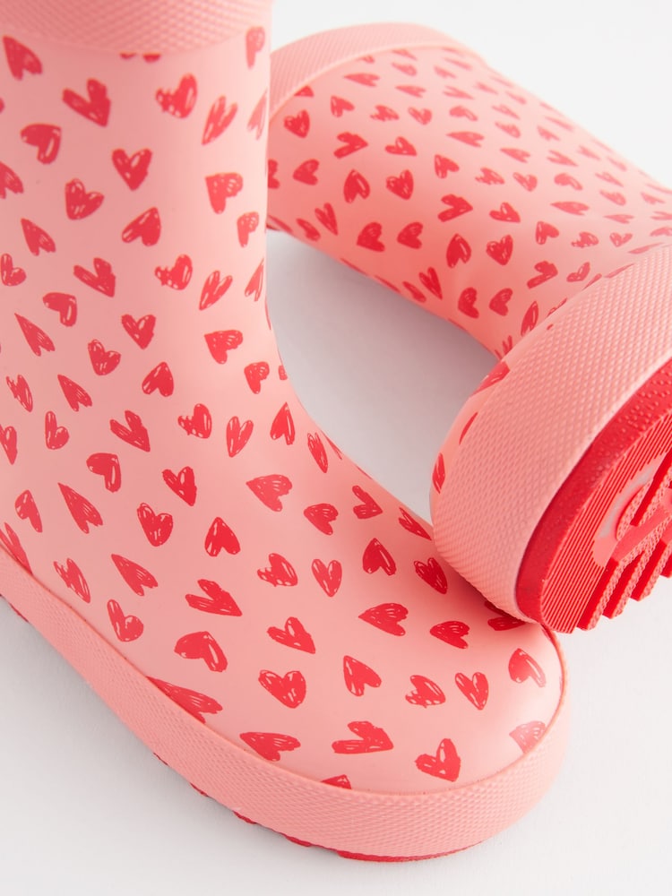 Pink Heart Print Wellies - Image 5 of 5