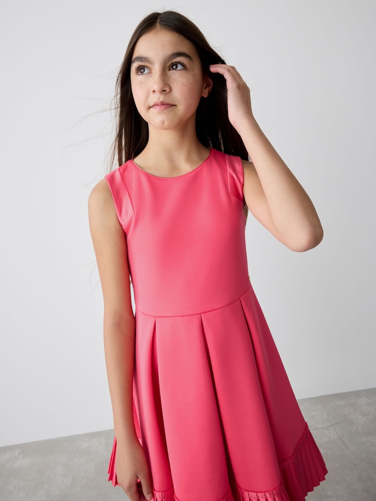 Baker by Ted Baker Coral Pink Frill Peplum Hem Dress - Bild 1 von 10 Baker by Ted Baker Coral Pink Frill Peplum Hem Dress - Bild 1 von 10