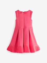 Baker by Ted Baker Coral Pink Frill Peplum Hem Dress - Image 9 of 10