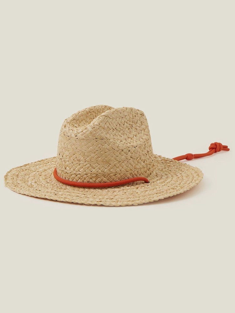 Accessorize Natural Tie Fedora Hat - Image 1 of 4 Accessorize Natural Tie Fedora Hat - Image 1 of 4