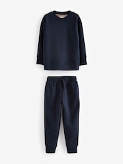 Navy Fleece Lined Loungewear 100% Cotton Pyjamas (3-16yrs) - Image 5 of 9
