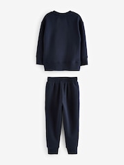 Navy Fleece Lined Loungewear 100% Cotton Pyjamas (3-16yrs) - Image 6 of 9