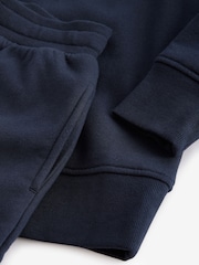 Navy Fleece Lined Loungewear 100% Cotton Pyjamas (3-16yrs) - Image 8 of 9