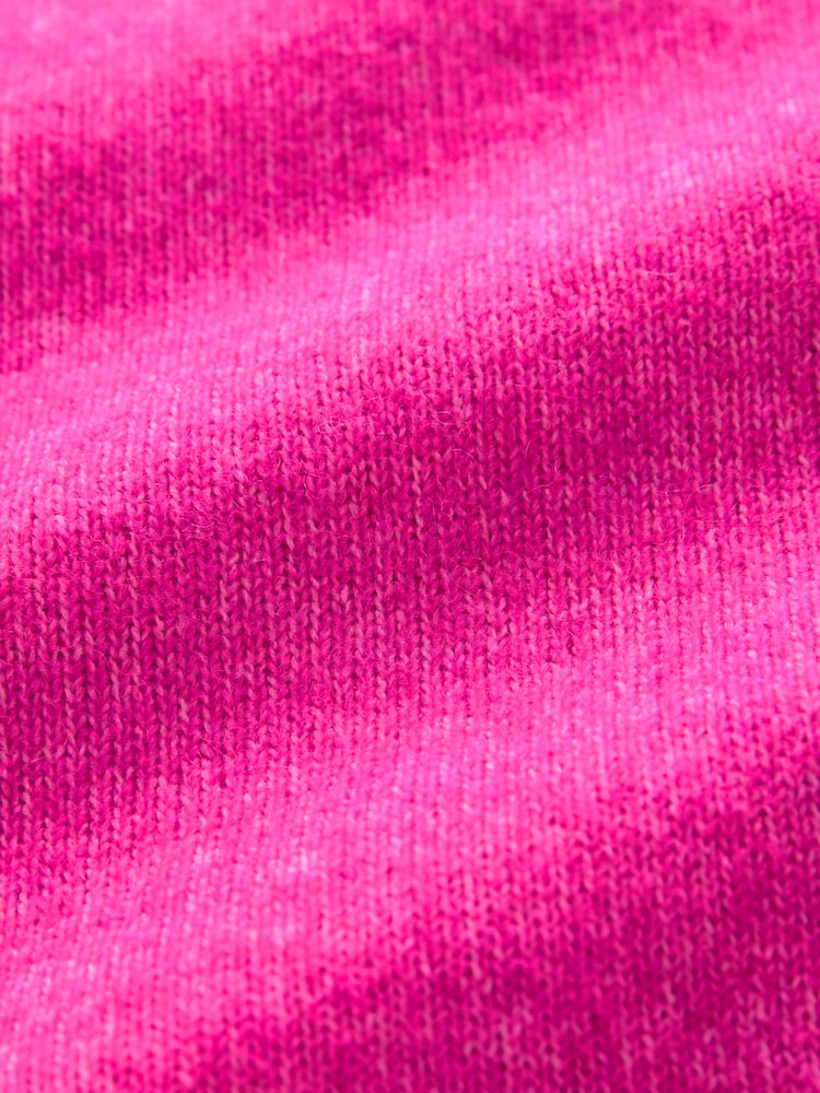 Neon-Rosa - Rundhalspullover mit Nahtdetail und Wolle - Bild 7 von 7