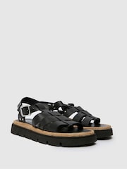 Schuh Texas Leather Gladiator Black Sandals - Image 2 of 4