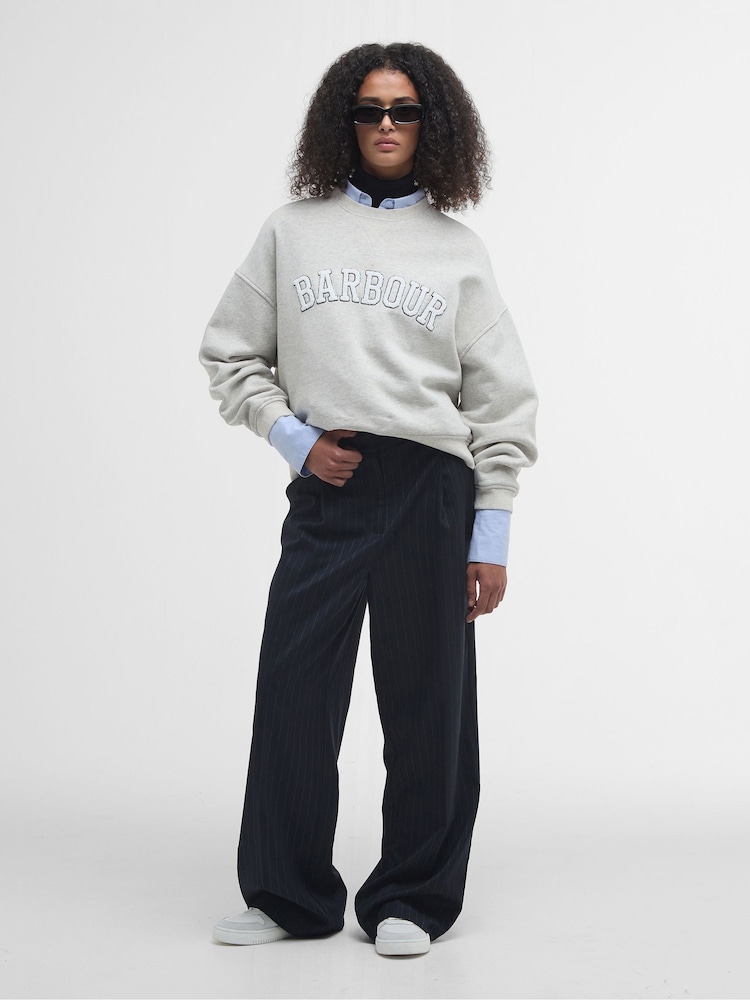 Barbour® Grey Silverdale Varsity 100% Cotton Sweatshirt - Image 3 of 7