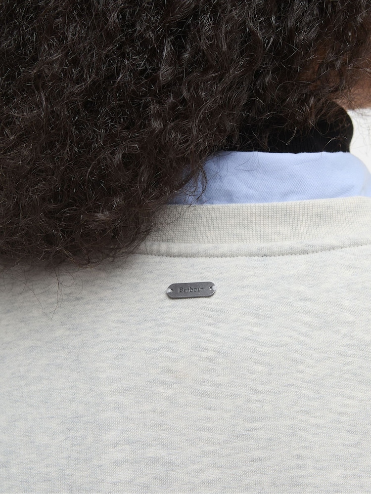 Barbour® Grey Silverdale Varsity 100% Cotton Sweatshirt - Image 5 of 7
