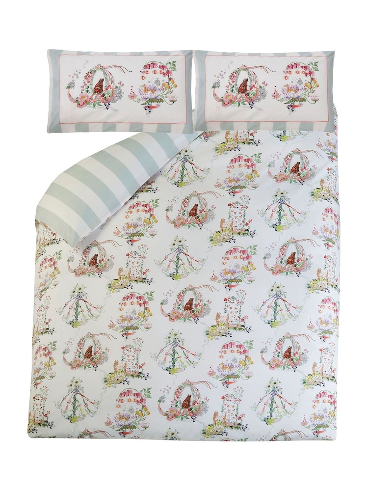 Cath Kidston Pink 100% Cotton Summer Parade Duvet Cover and Pillowcase Set - Image 4 of 4
