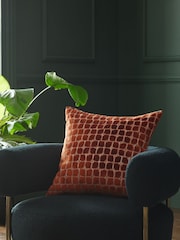 Orange Velvet Spot Cushion - Image 1 of 6