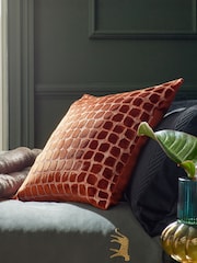 Orange Velvet Spot Cushion - Image 2 of 6