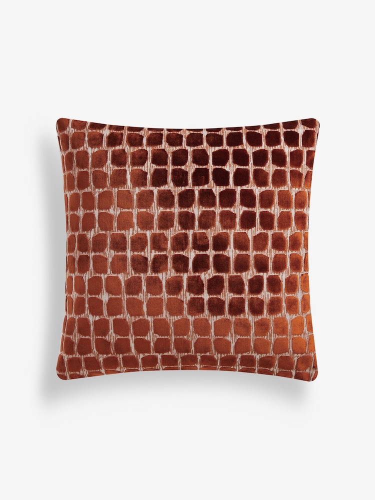 Orange 50 x 50cm Velvet Spot Cushion - Image 4 of 6