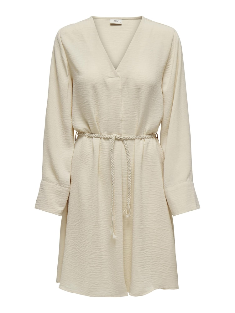 JDY White V-Neck Shift Dress With Rope Belt - Image 2 of 2