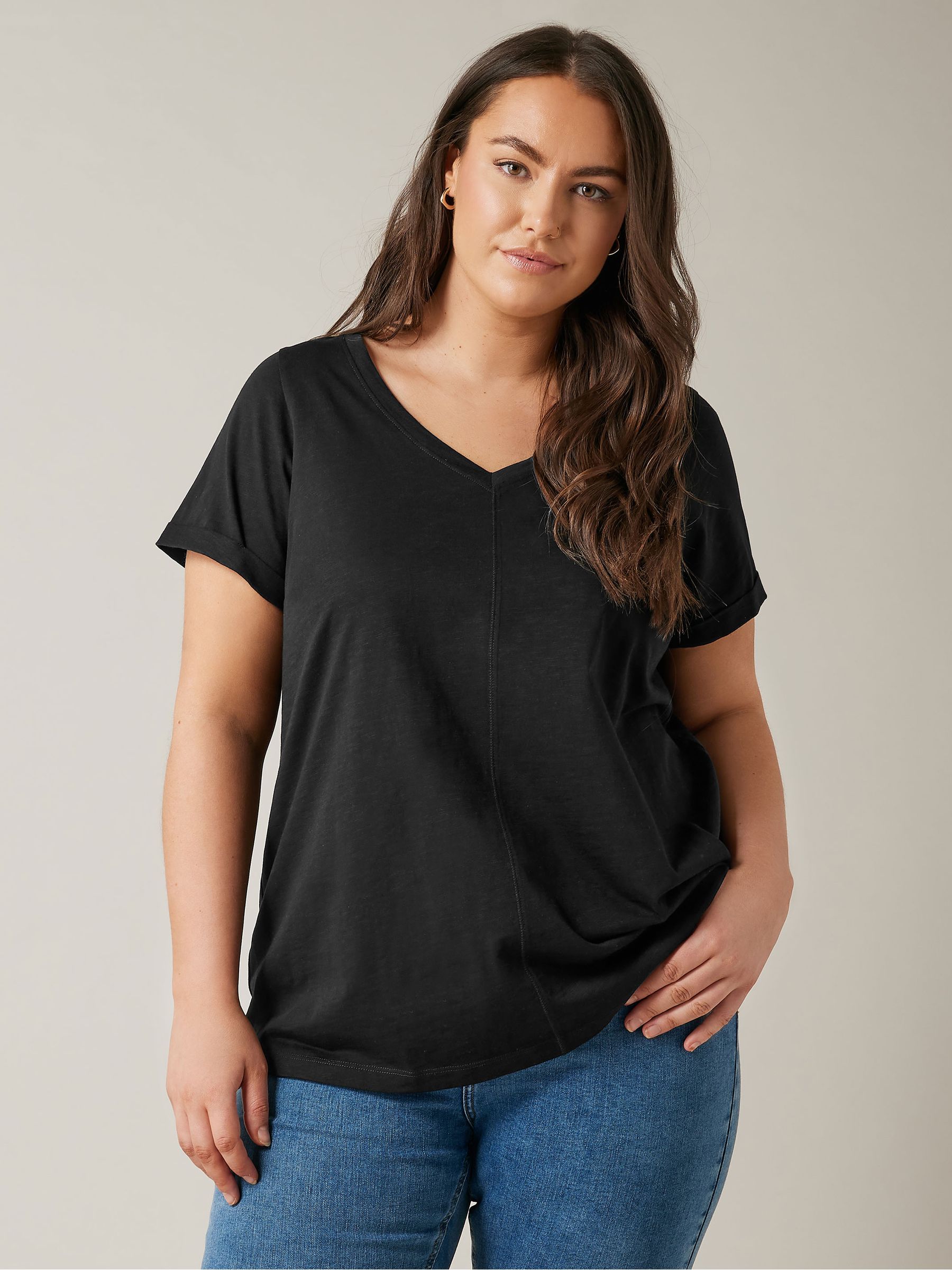 Negro - Evans Curve Pure 100% Cotton T-Shirt - Imagen 1 de 4