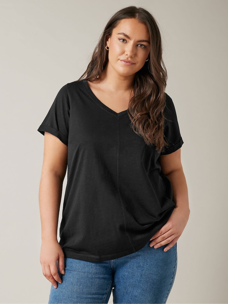 Negro - Evans Curve Pure 100% Cotton T-Shirt - Imagen 1 de 4 Negro - Evans Curve Pure 100% Cotton T-Shirt - Imagen 1 de 4