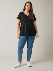 Negro - Evans Curve Pure 100% Cotton T-Shirt - Imagen 2 de 4