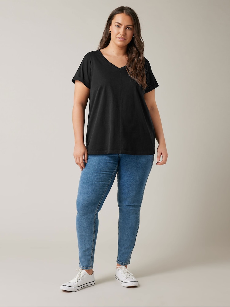 Negro - Evans Curve Pure 100% Cotton T-Shirt - Imagen 2 de 4