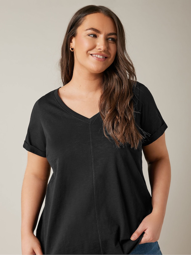 Negro - Evans Curve Pure 100% Cotton T-Shirt - Imagen 4 de 4 Negro - Evans Curve Pure 100% Cotton T-Shirt - Imagen 4 de 4